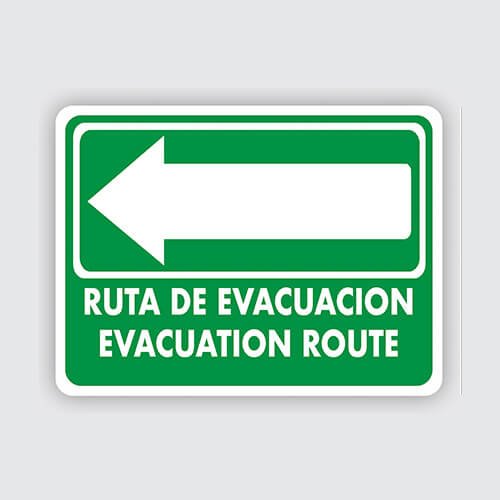 Ruta de evacuación izquierda 20x40